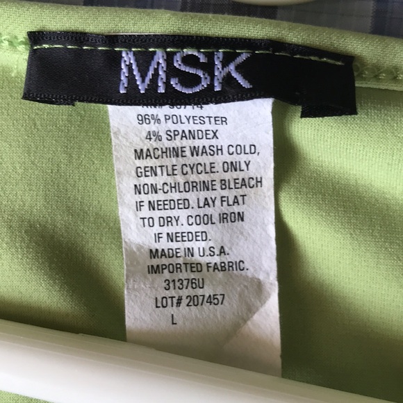 MSK arm hole dress key lime size large L - Picture 5 of 5